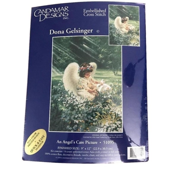 Candamar Designs Dona Gelsinger Angel's Care Picture Cross Stitch‎ Kit 1999 - Picture 1 of 6